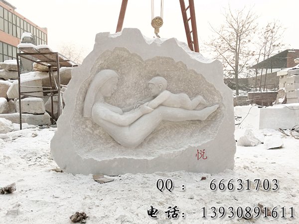 汉白玉母子雕塑