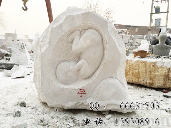 汉白玉儿童雕塑
